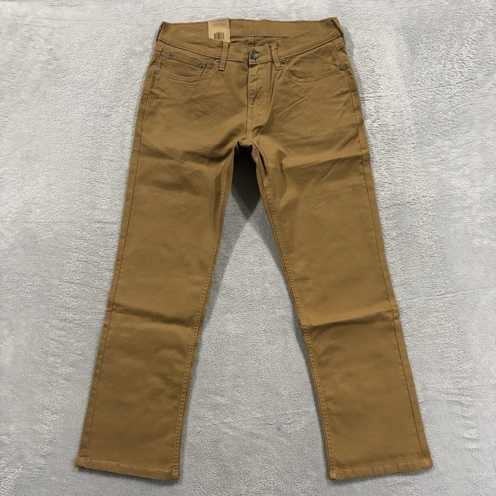 Levi's 514 Jeans Men's 32x30 Straight Mid Rise Premium Soft Twill Brown Khaki